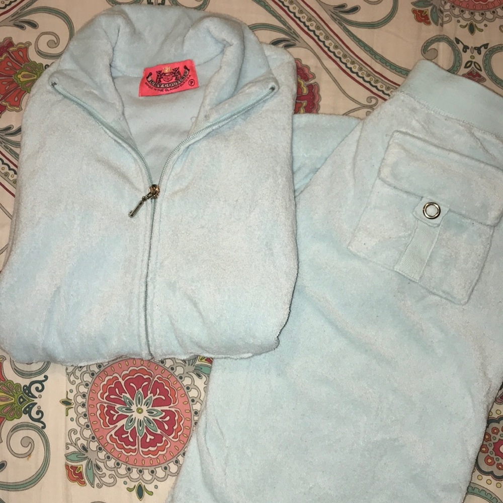 Baby blue juicy couture track suit